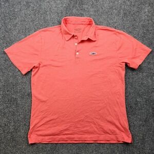 Patagonia Polo Shirt Mens Medium Pink Short Sleeve Logo Casual Jersey Knit